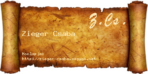 Zieger Csaba névjegykártya